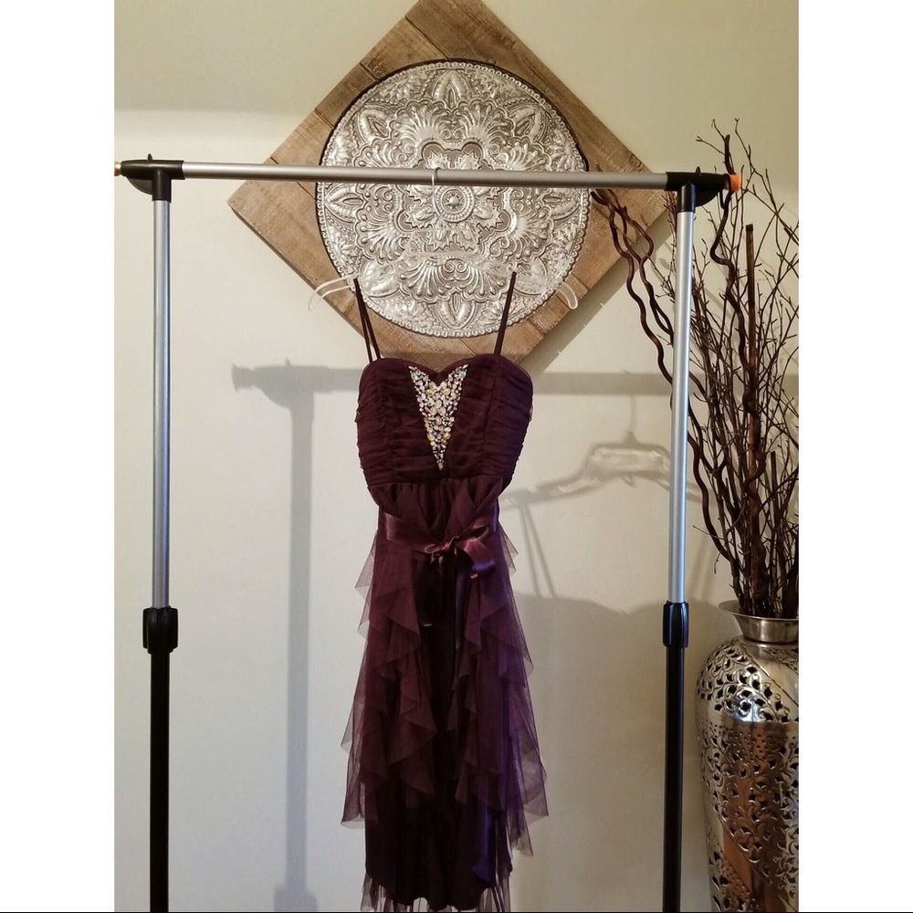 Dark Purple High Low Dress